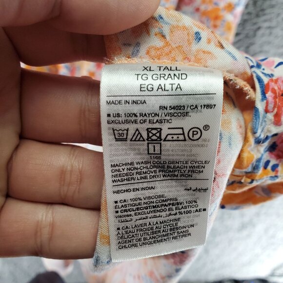 Old Navy Dress Womens XL Tall Orange Floral Spaghetti Strap Maxi Dress - Picture 3 of 5